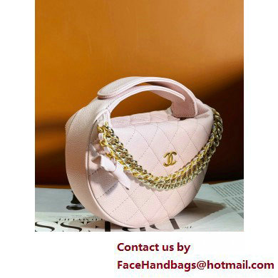 Chanel Grained Shiny Calfskin  &  Gold-Tone Metal Pouch Bag AP3943 Pink 2025